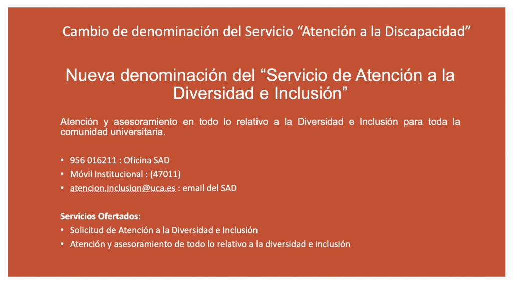 IMG Cambio de denominación del Servicio Atención a la Discapacidad